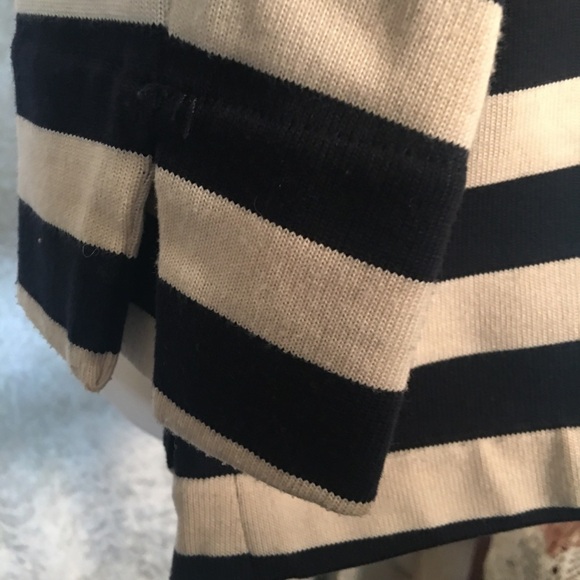 J. Crew Nautical Striped Cardigan Double Breasted Cream Navy blazer Size XXS - Picture 4 of 10